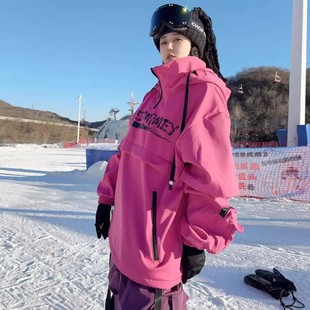 美式单双板滑雪服套装男女户外冬季雪地裤防水保暖防寒服情侣裤子
