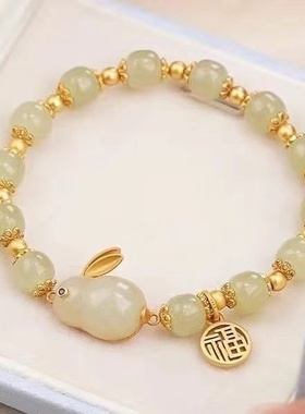 新中式玉兔手链女款ins小众设计高颜值学生手串闺蜜古风生日礼物