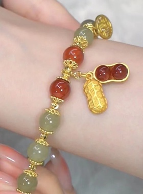 爆款好事花生仿玉花生手链女生isn小众设计2022新款首饰
