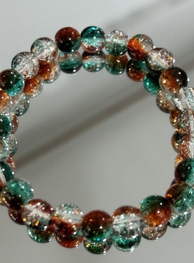 小红书同款冰裂珠彩色爆花绕指玩盘珠手串小仙女手链饰品礼物