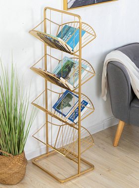 北欧铁艺书架卧室窄缝小户型轻奢学生客厅创意移动落地树形置物架