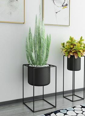 北欧家居圆形植物盆栽架子落地