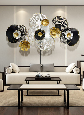 新中式轻奢铁艺客厅壁饰背景墙面