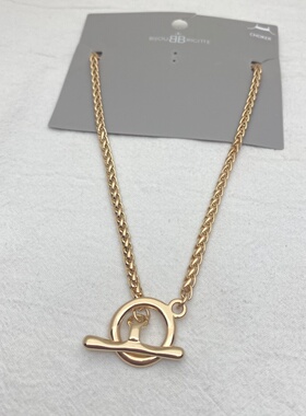 欧美风金色OT扣合金锁骨链女款