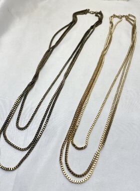 法式复古多层长款项链毛衣链女