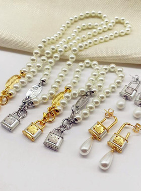 黄铜女电镀真金耳钉手链项链网红