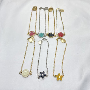 青岛饰品欧美风小众设计mmj小马哥几何圆形滴釉花朵气质百搭手链