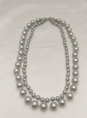 高级感施家珍珠八字扣头双层项链