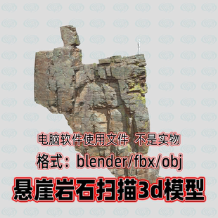 blender大型悬崖山脉岩石海岸岩石巨石石块3d扫描模型maya 3dmax