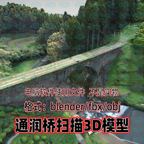 blender写实地形桥梁日本熊本县山都町通润桥扫描3d模型c4d 3dmax