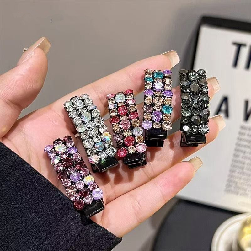 气质韩版发抓小号满钻刘海夹边夹轻奢水钻发饰气质成人 头夹 卡子