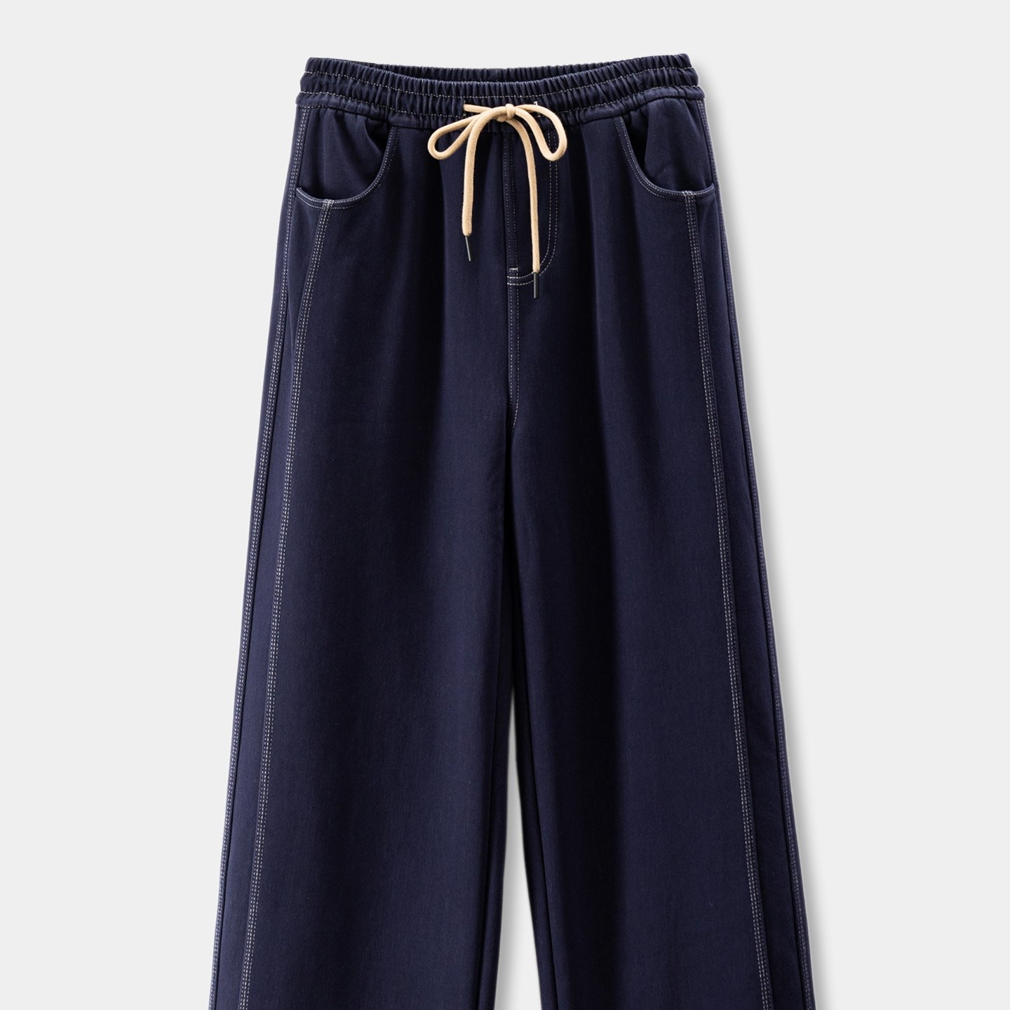 春天家 福利过冬神裤 法G以为是牛仔加绒直筒阔腿裤女08J5 特