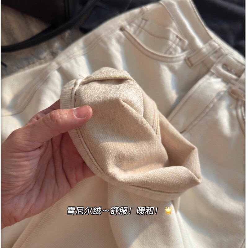 25初冬升级新墙皮！环保植物酵洗+多次水洗雪尼尔植绒弯刀裤s~2xl