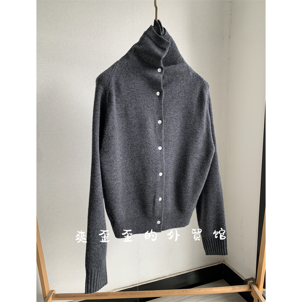 衣品好到发光！！智性克制格雷灰~~双层羊毛针织开衫外套女