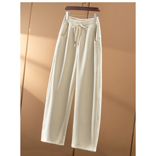 春天家 慵懒香蕉裤 法G含羊毛软垂松紧高腰加绒镰刀卫裤H女40F4