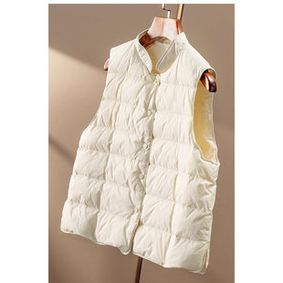 叠穿暖炸90绒立领羽绒马甲外套女82C8 福利价 春天家 外贸D反季