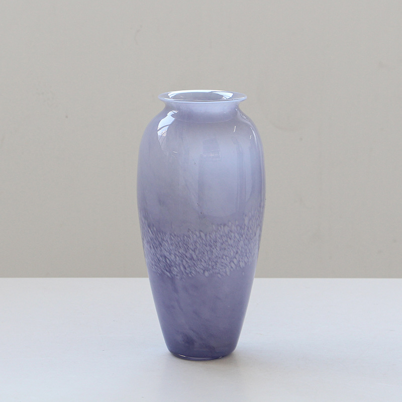 复古紫色小口鲜花玻璃工艺品卧室水培 花瓶新款北欧风插花居家