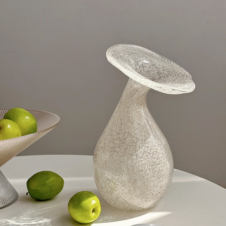 SoftHome白色花朵透明玻璃花法式浪漫风格郁金香插花水养花器