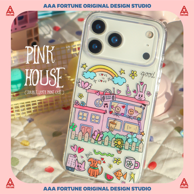 iPhone17透明双层涂鸦可爱手机壳