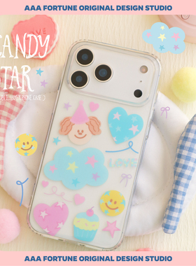 AAA FORTUNE【CANDY STAR】马卡龙色透明双层手机壳亮面大孔适用于苹果iPhone17ProMax/17Pro/16pro/15promax