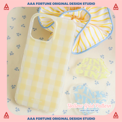 果冻双层黄格纹iPhone手机壳