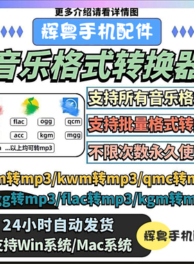 音频视频格式转换kgm ncm mgg m4a kwm flac 音乐转换器转mp3/mp4