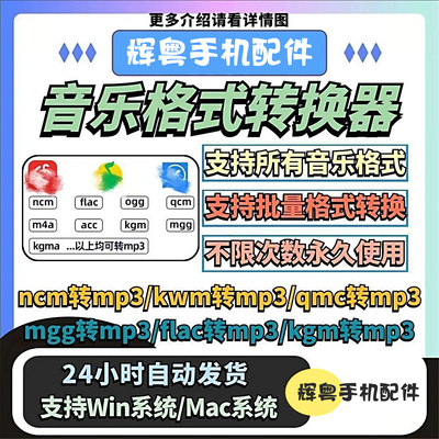音频视频格式转换kgm ncm mgg m4a kwm flac 音乐转换器转mp3/mp4