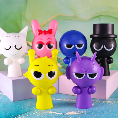 Sprunki Plush节奏盒子POP大头搪胶手办模型音乐游戏蛋糕汽车摆件