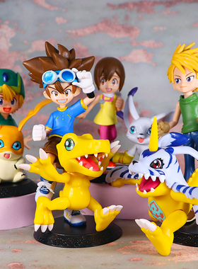 4款数码宝贝太一亚古兽石田大和加布兽模型摆件手办八神嘉儿公仔