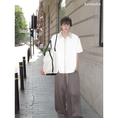 “夏日衬衫 两色都入！” 拼接条纹短袖两色| Kernhafen柯恩哈芬