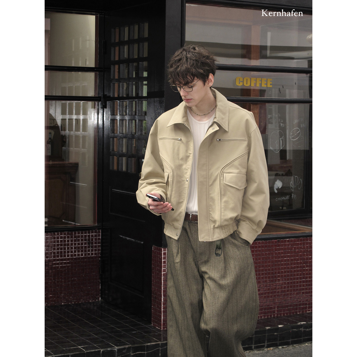 "日常且出片的一件! "装饰拉链胸袋棉服| kernhafen柯恩哈芬,男装,毛呢大衣,淘宝优惠券,粉丝福利购,淘宝优惠卷
