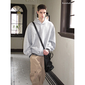 皱感连帽灰色卫衣外套男 超会穿企划 kernhafen 独家抽褶卫衣