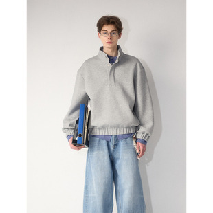 新款 运动风磁吸扣灰色休闲卫衣男高级感长袖 上衣 秋季 Kernhafen