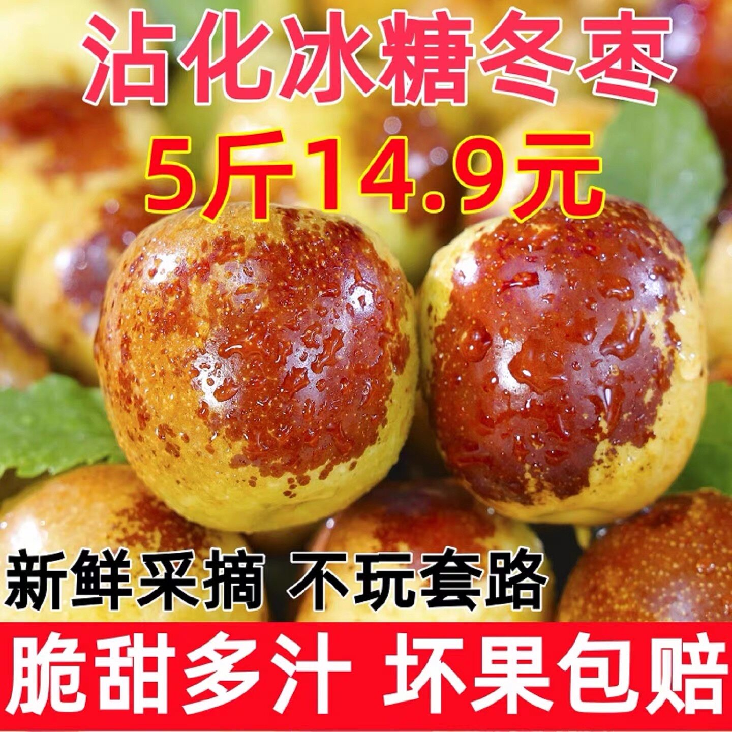 山东滨州沾化冬枣冰糖冬枣脆甜多汁新鲜水果现摘现发大枣整箱包邮