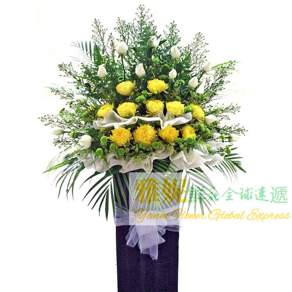 新加坡鲜花速递喪禮花籃祭奠花圈白事花束祭奠扫墓清明节死人葬禮
