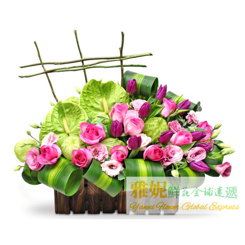 香港鮮花速遞同城花店送花探望慰問祝賀桌面花籃商務開業澳門配送