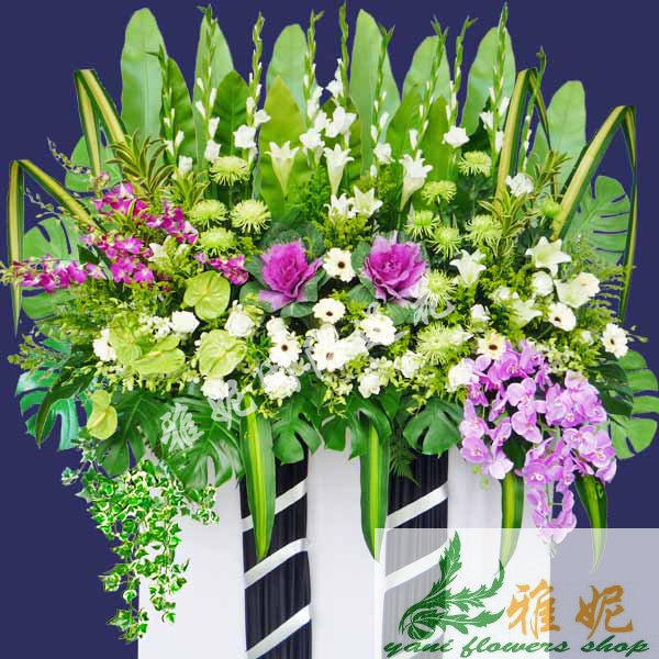 新加坡高贵大型花篮速递丧礼花篮哀思花圈花牌吊唁祭奠白事帛事订
