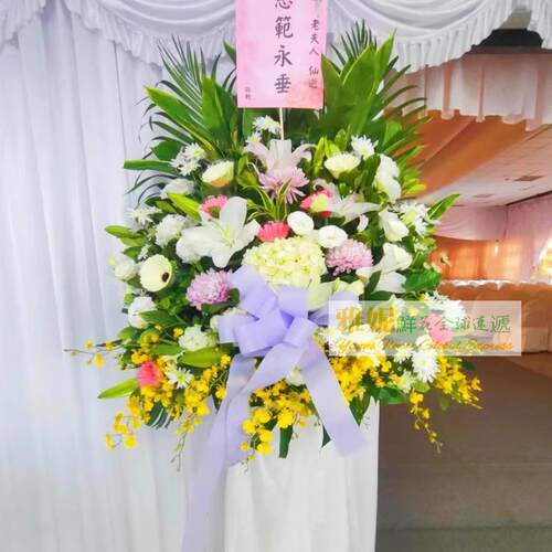 台湾丧礼花篮花圈速递祭奠白事订