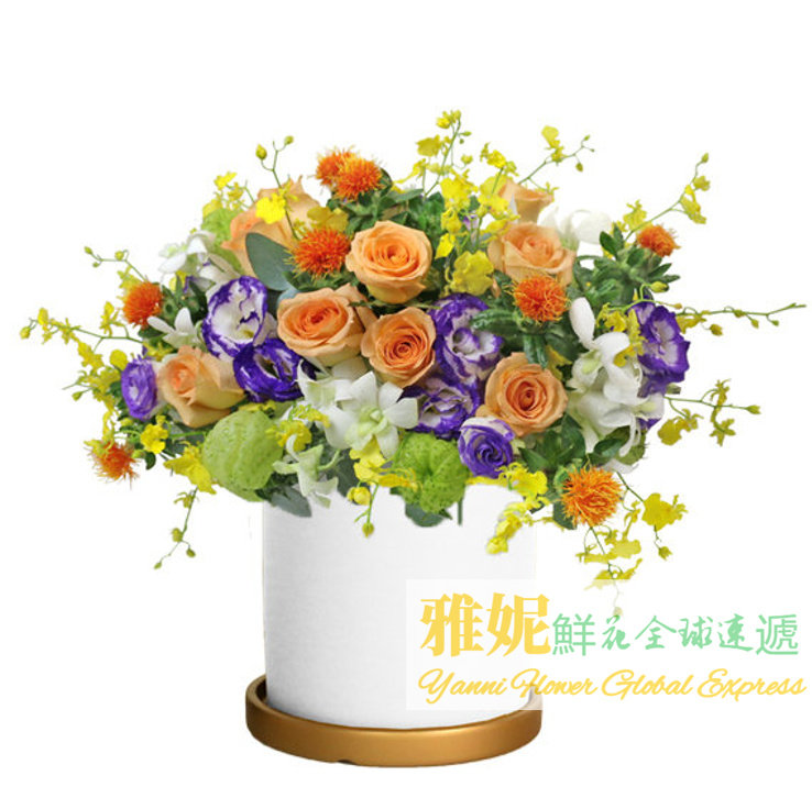香港鮮花速遞同城花店送探望慰問祝賀桌面花籃商務開業澳門配送