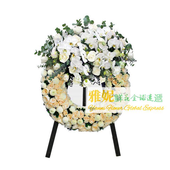 香港白事花籃速遞喪禮帛花束花牌花圈同城快遞訂花殯儀館九龍萬國