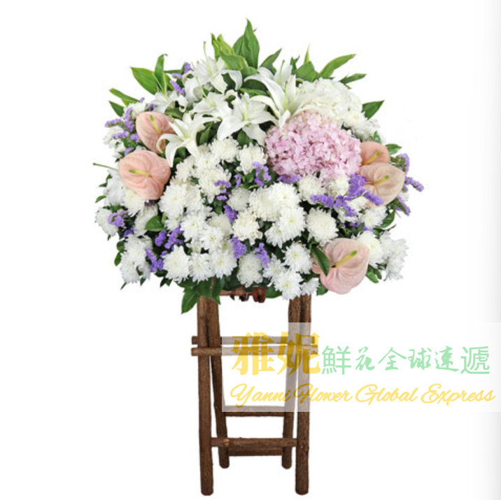 香港哀思鮮花速遞花牌花束吊唁喪禮花籃訂花同城快遞新界大圍中環