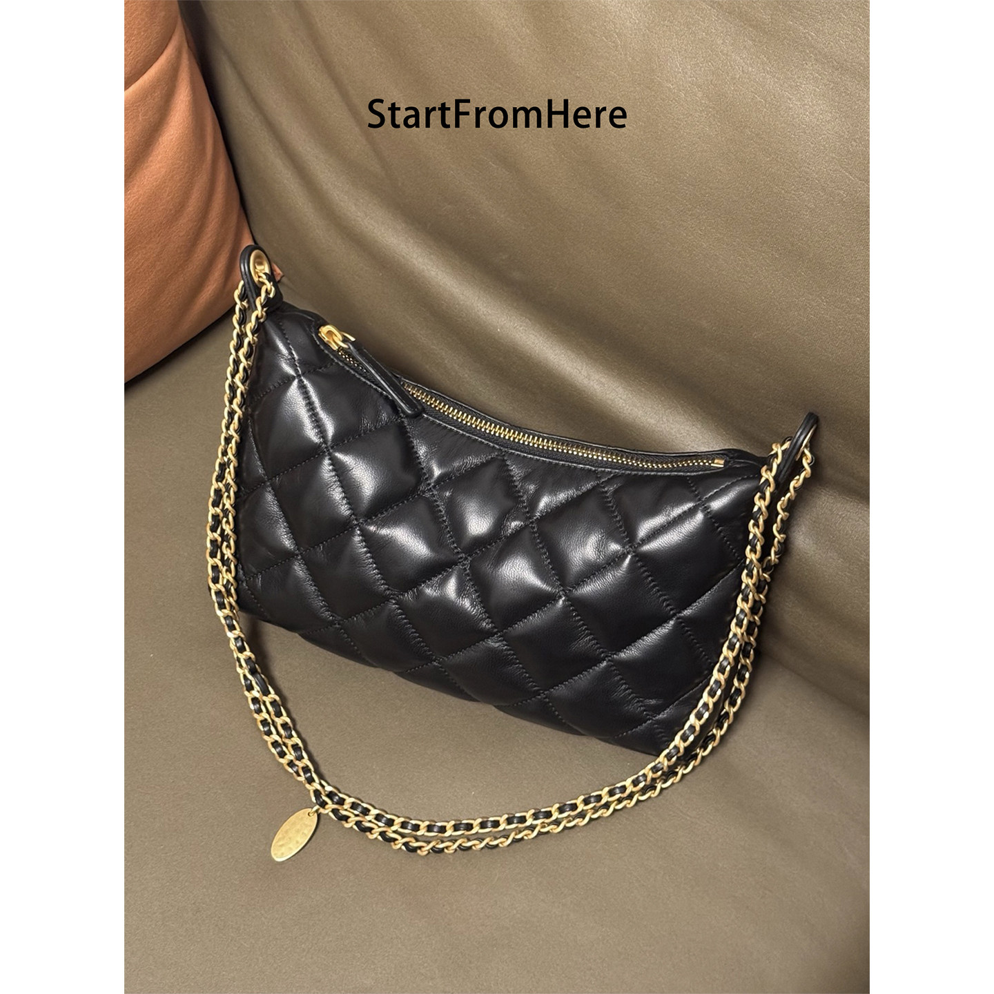 StartFromHere｜小香风菱格hobo 高级感小羊皮腋下单肩斜挎包女