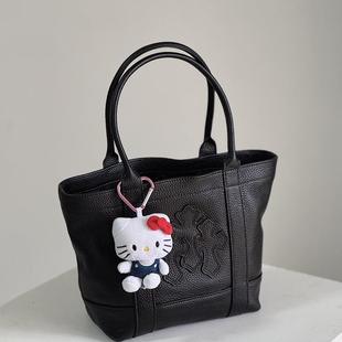 Eewen同款托特包 真皮十字架菜篮子荔枝纹软牛皮单肩手提腋下包女