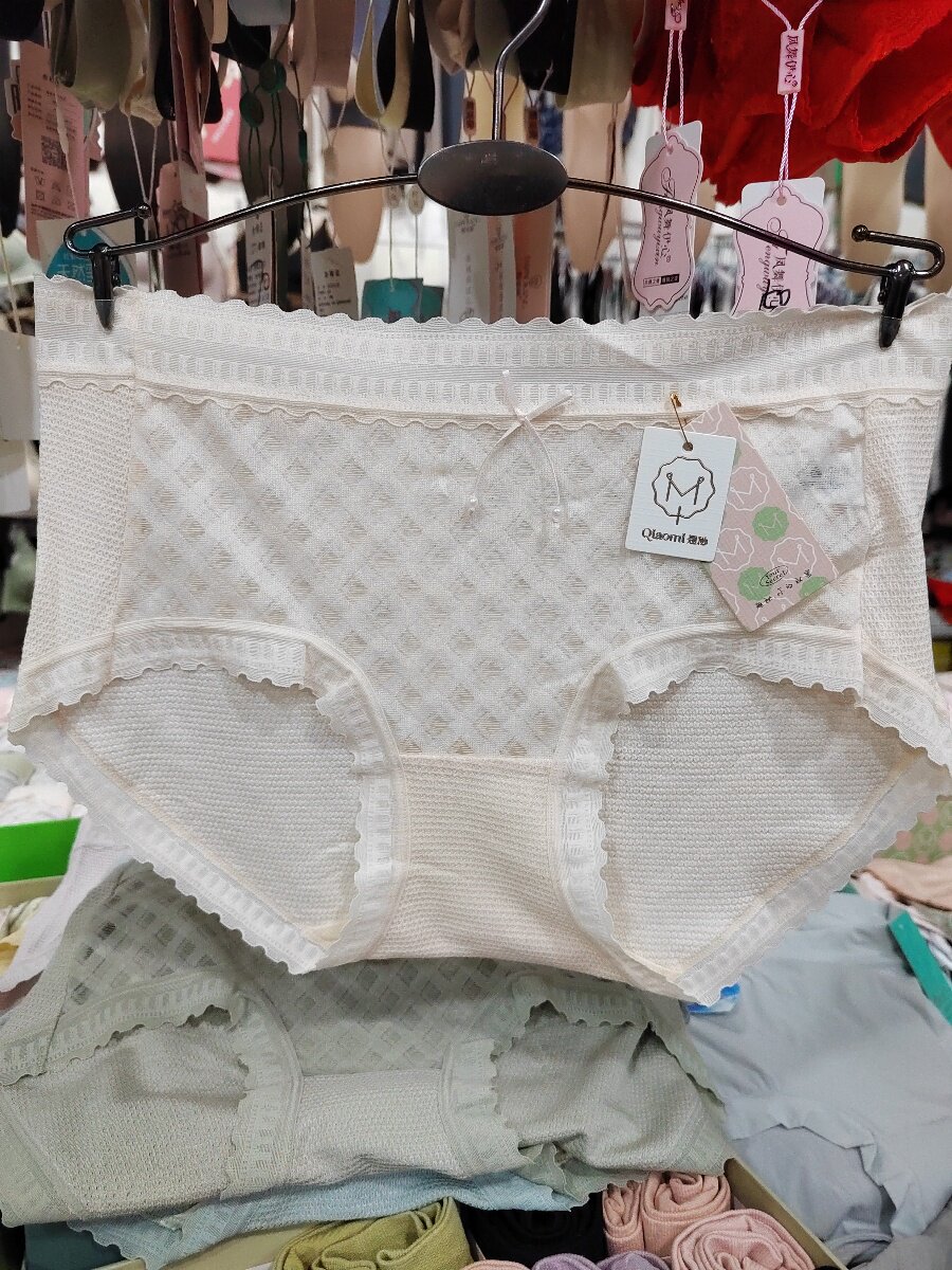 中腰女内裤翘秘夏季网棉蕾丝拼接