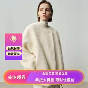 本初设计感轻奢风感羊绒羊毛大衣女2025秋冬拉毛慵懒毛呢外套新款