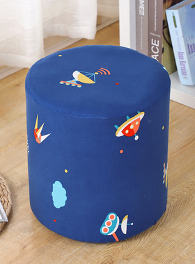 布艺全包小圆凳子防尘罩方形皮墩子试换鞋凳沙发圆凳子保护罩套