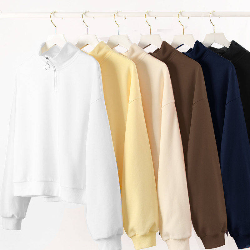 立领卫衣女早春2026新款春款小个子短款薄款翻领女士上衣女款春装