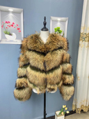 新款 2024女士短款 海宁真毛时尚 皮草貉子毛外套