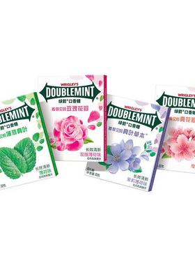 绿箭口香糖12片樱花味茉莉味益达西瓜味接吻糖果盒装草本箭牌32g