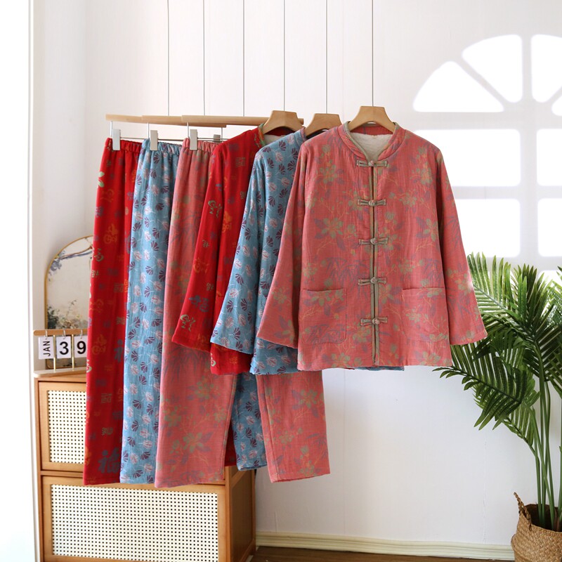 希丽诺睡衣女纯棉加厚家居服